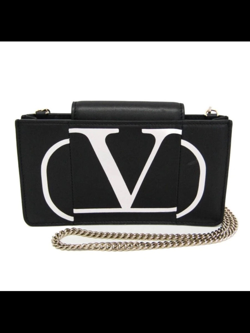 Valentino Black V Logo Crossbody Bag